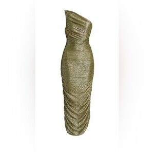 Elegant Gold One-Shoulder Dress